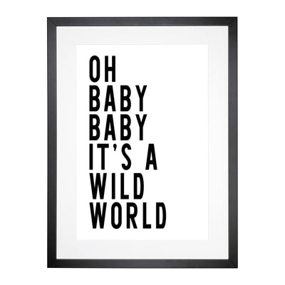 Wild World Typography Framed Print Main Image