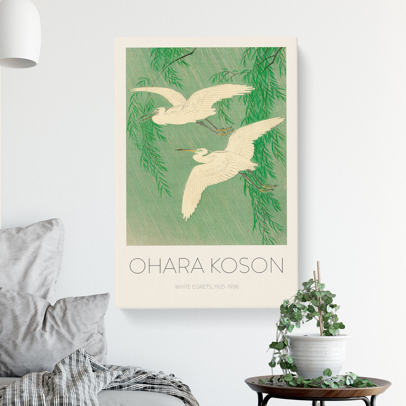 Willow & White Egrets Print By Ohara Koson