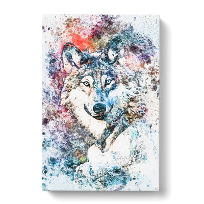 Wolf In Abstract Canvas Print Main Image
