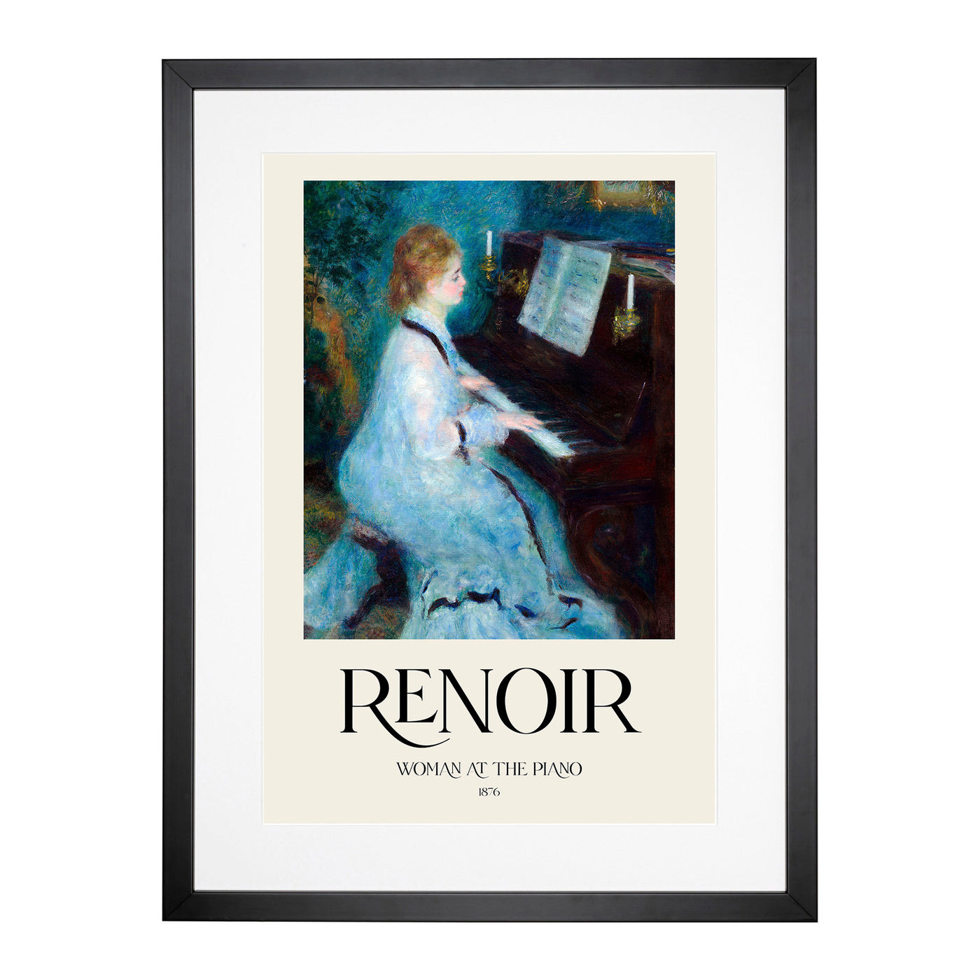 Woman At The Piano Print By Pierre-Auguste Renoir Framed Print Main Image