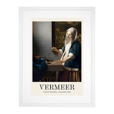 Woman Holding A Balance Print By Johannes Vermeer