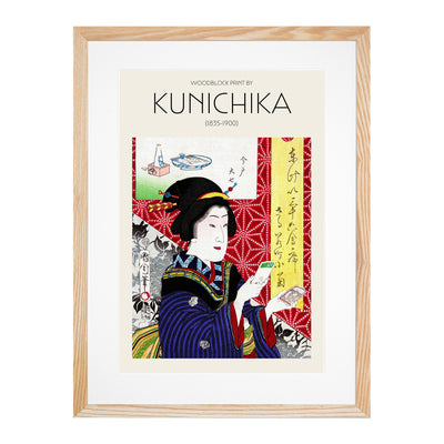 Woman Looking At Pictures Print By Toyohara Kunichika