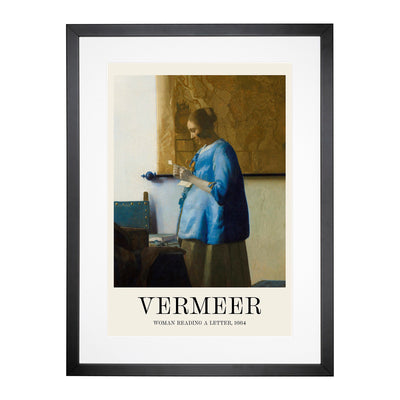 Woman Reading A Letter Print By Johannes Vermeer Framed Print Main Image