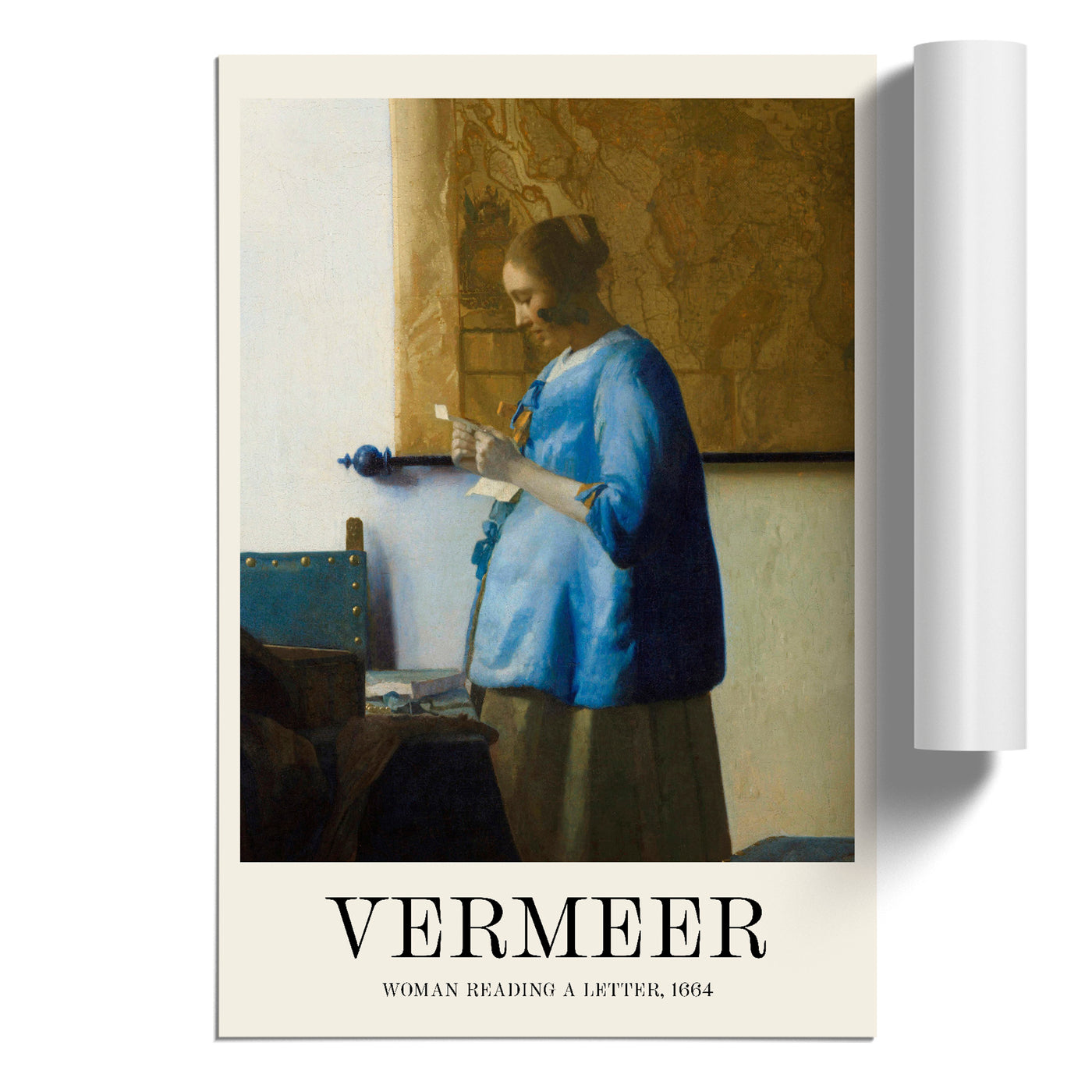 Woman Reading A Letter Print By Johannes Vermeer