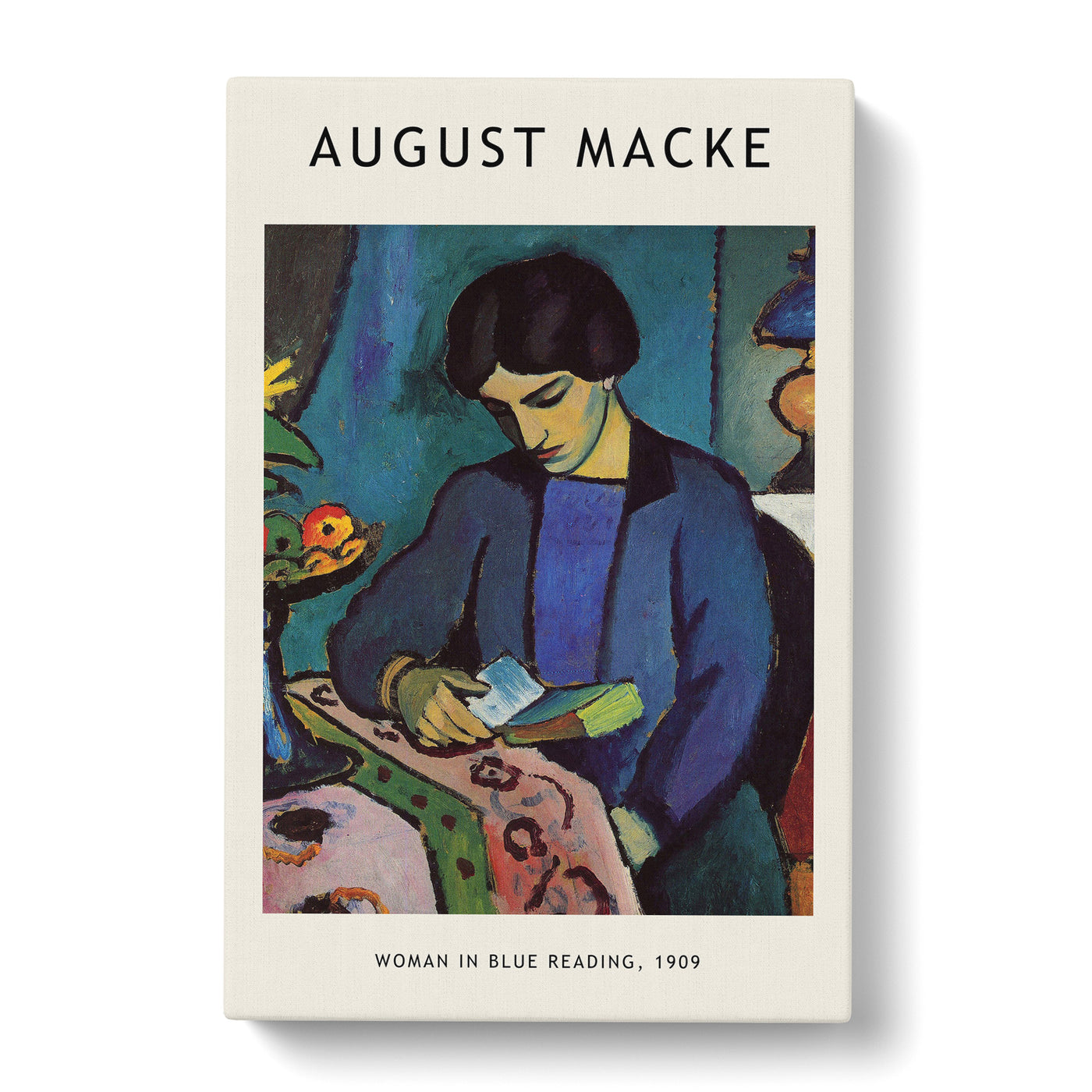 Woman Reading Print By August Macke Canvas Print Main Image