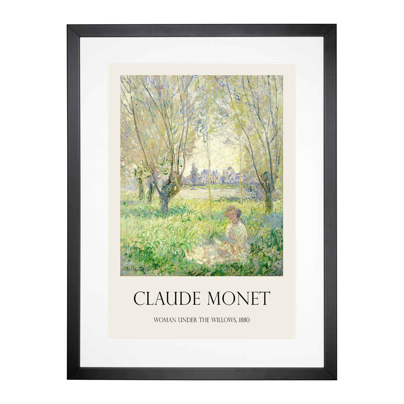 Woman Under The Willows Print By Claude Monet Framed Print Main Image