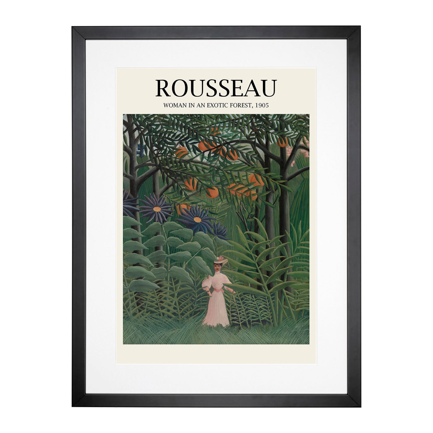 Woman Walking In An Exotic Forest Print By Henri Rousseau Framed Print Main Image