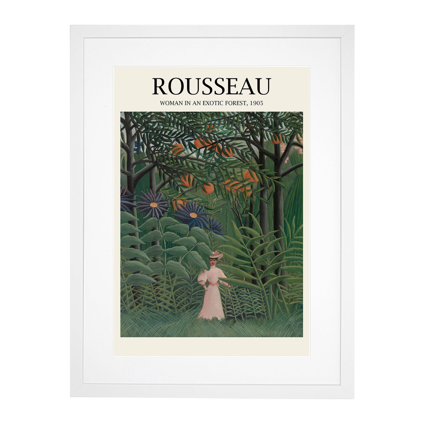 Woman Walking In An Exotic Forest Print By Henri Rousseau