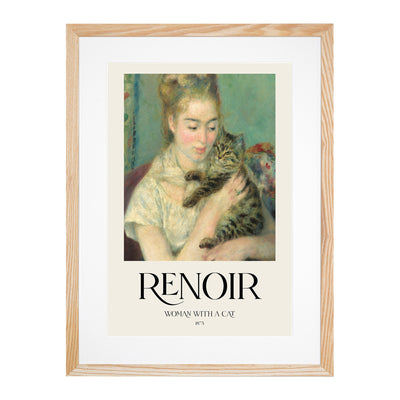 Woman With A Cat Print By Pierre-Auguste Renoir