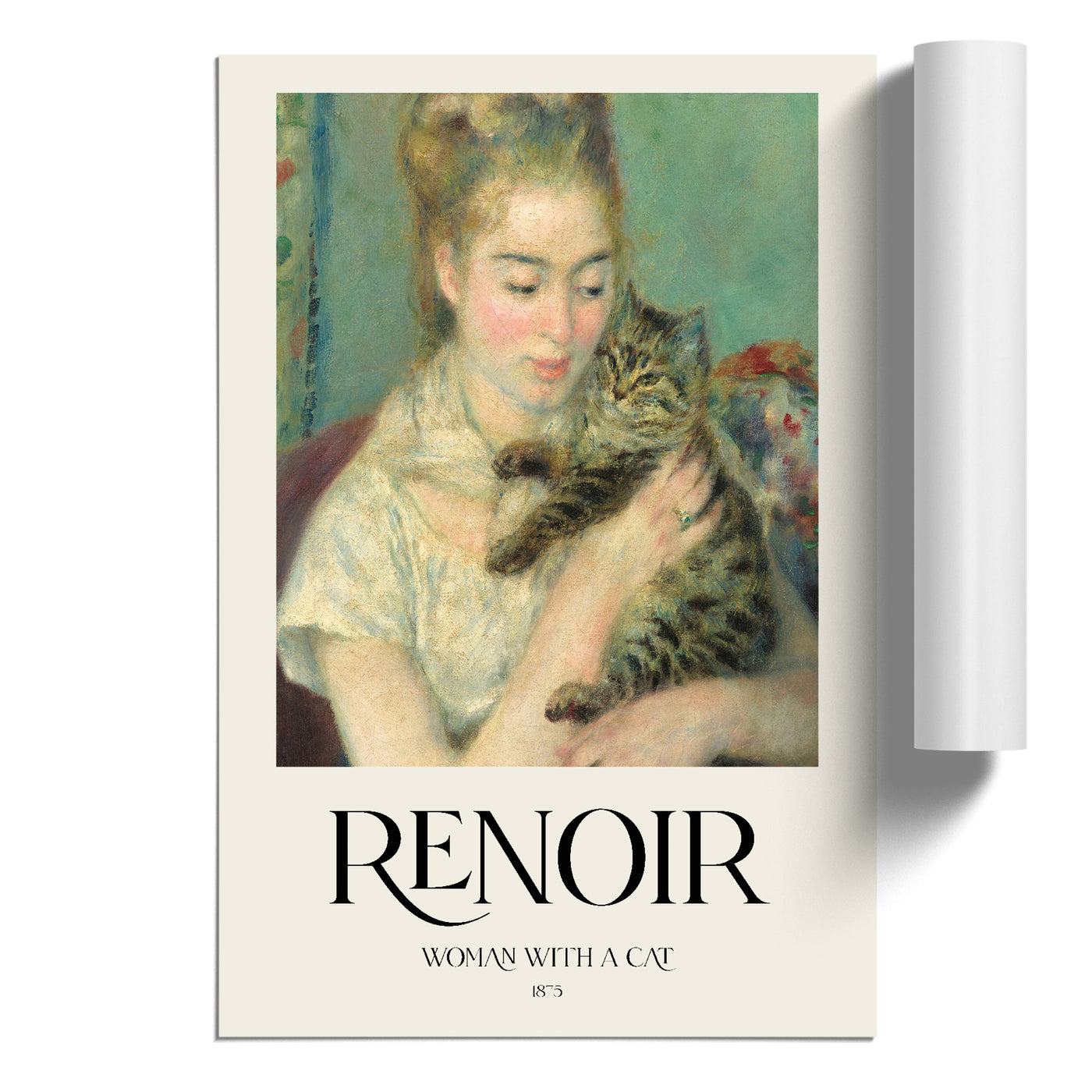 Woman With A Cat Print By Pierre-Auguste Renoir