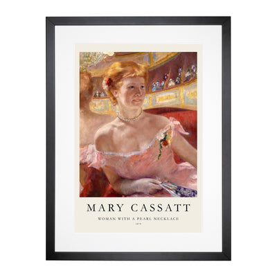 Woman With A Pearl Necklace Print By Mary Cassatt Framed Print Main Image