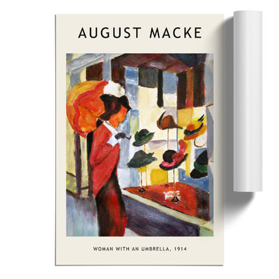 Woman By The Hat Shop Print By August Macke