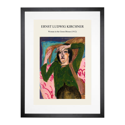 Woman In The Green Blouse Print By Ernst Ludwig Kirchner Framed Print Main Image