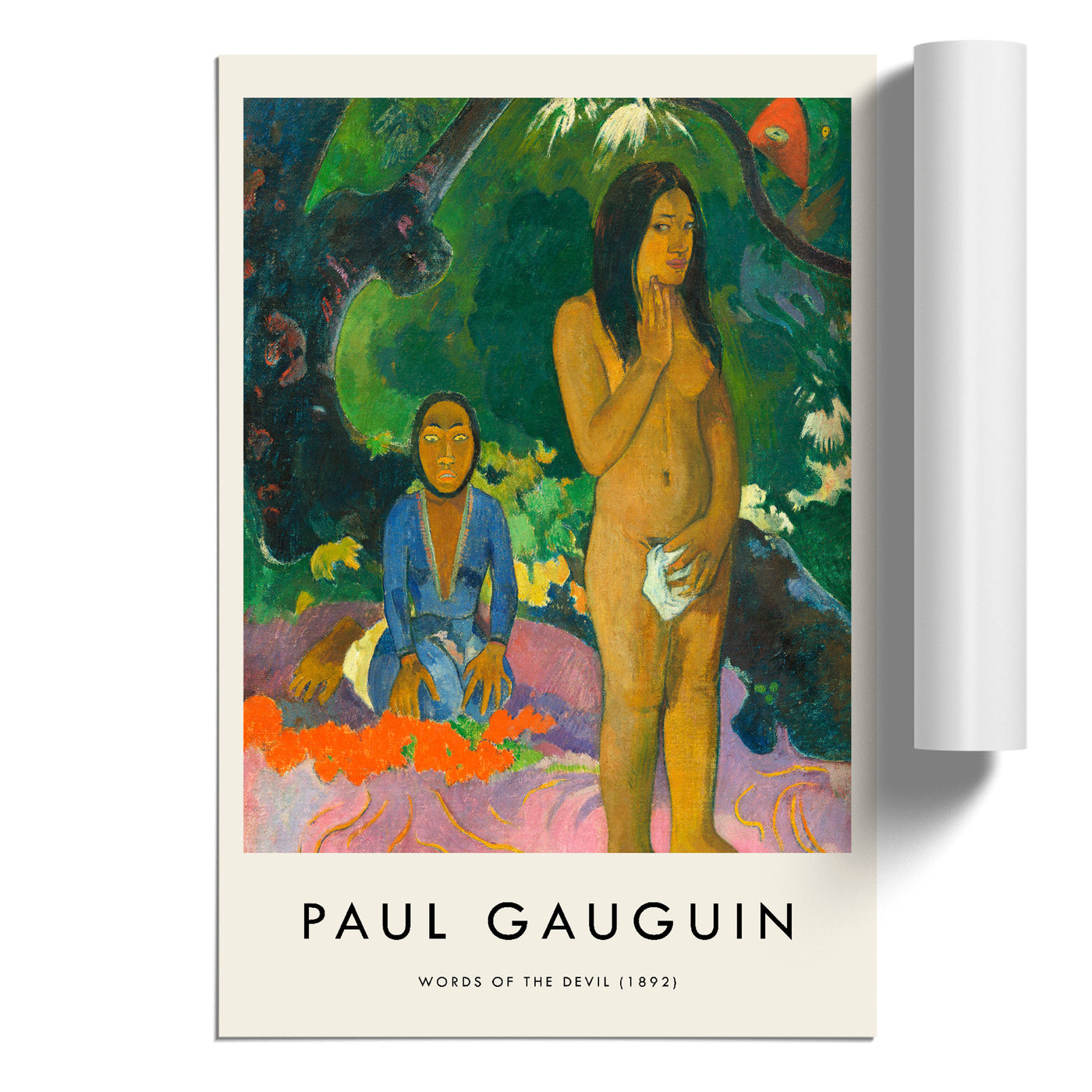 Words Of The Devil Print By Paul Gauguin