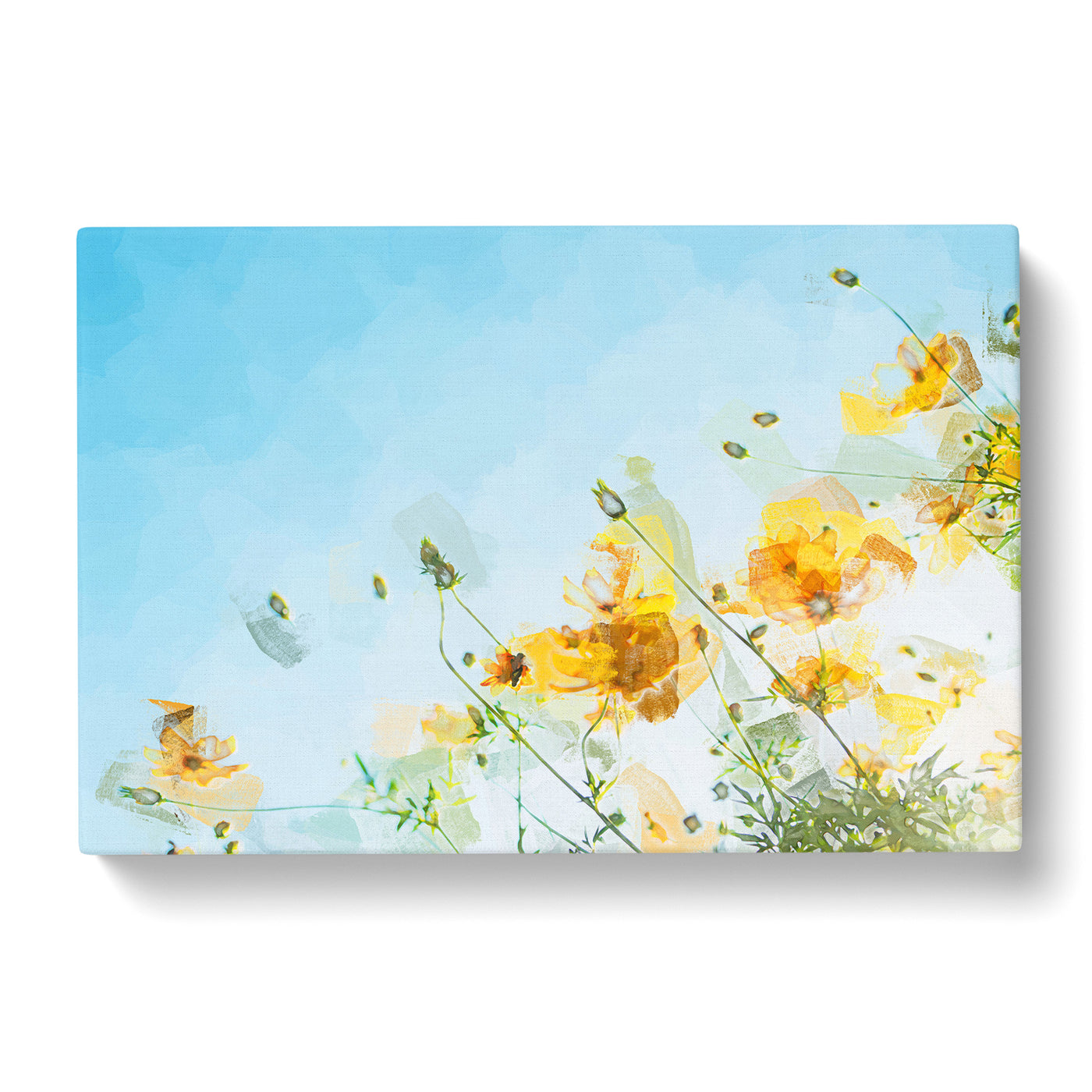 Yellow Flowers In Abstract Canvas Print Main Image
