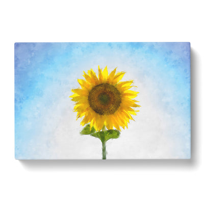 Yellow Sunflower Catching Rays Painting Canvas Print Main Image