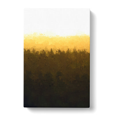 Yellow Sunrise Over The Forest In Abstract Canvas Print Main Image