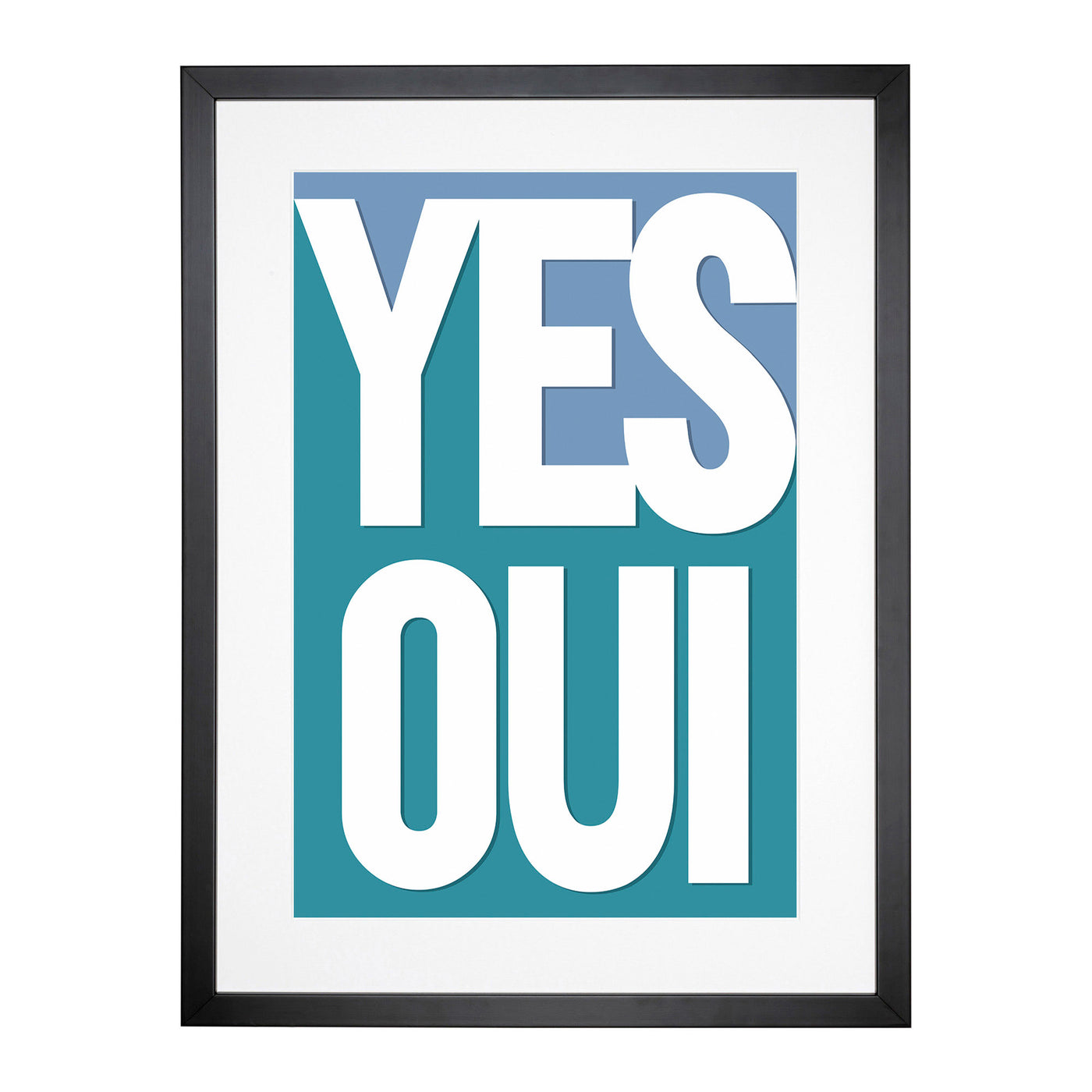 Yes Oui Typography Framed Print Main Image