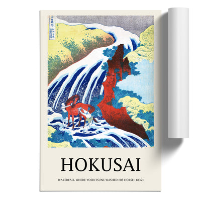 Yoshitsune Falls Print By Katsushika Hokusai