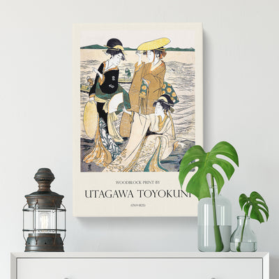 Young Ladies Print By The Seashore Print By Utagawa Toyokuni