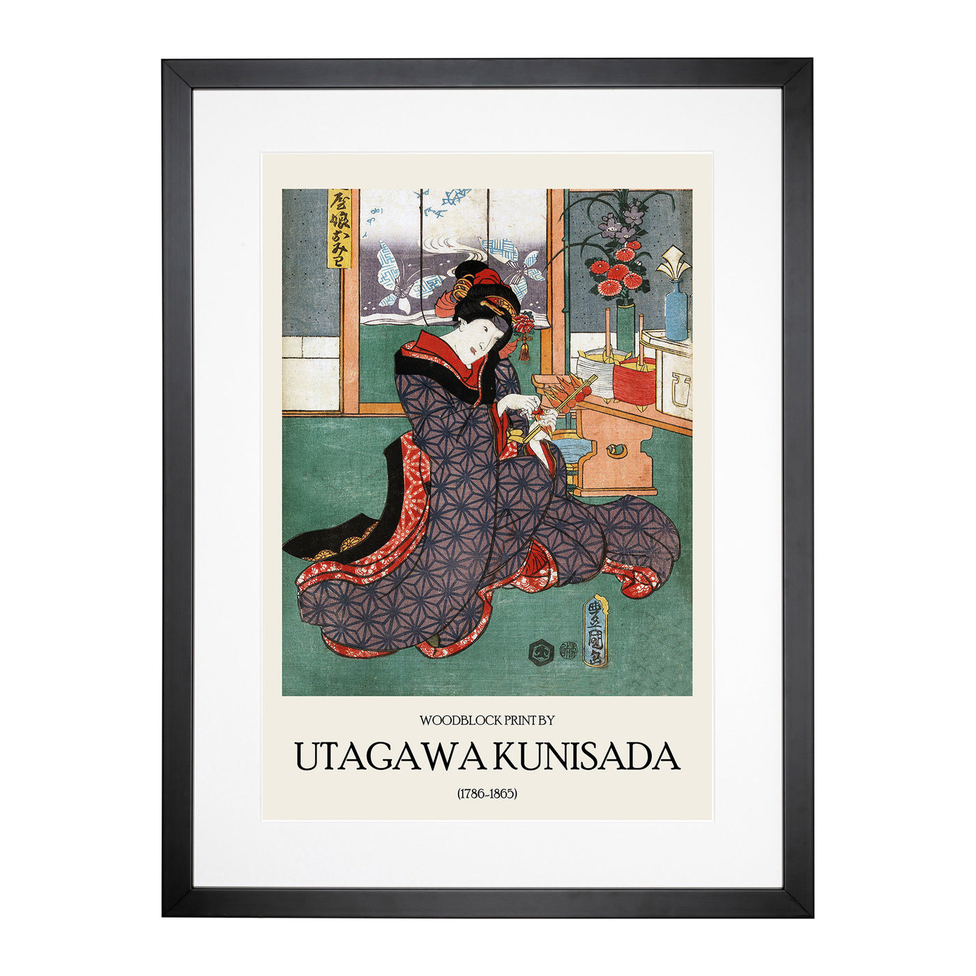 Young Maiden Omiwa Print By Utagawa Kunisada Framed Print Main Image
