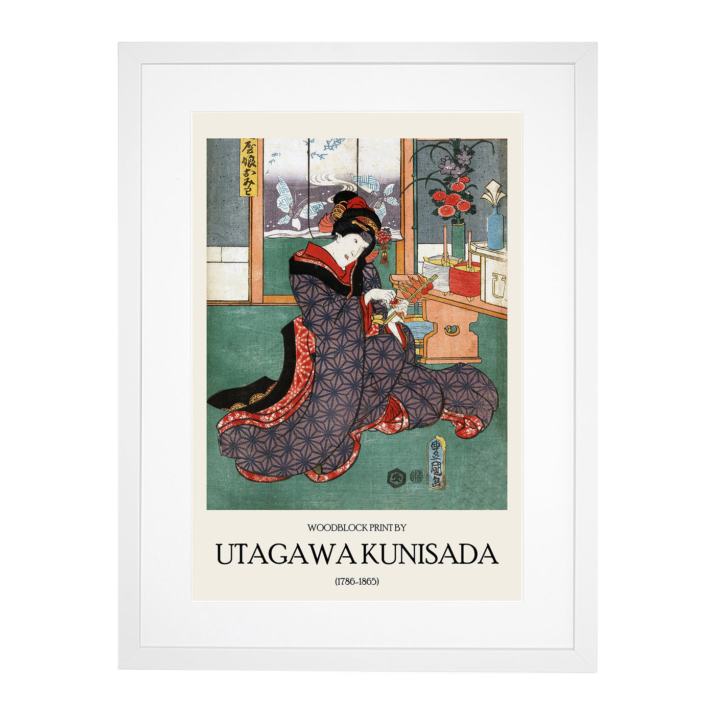Young Maiden Omiwa Print By Utagawa Kunisada