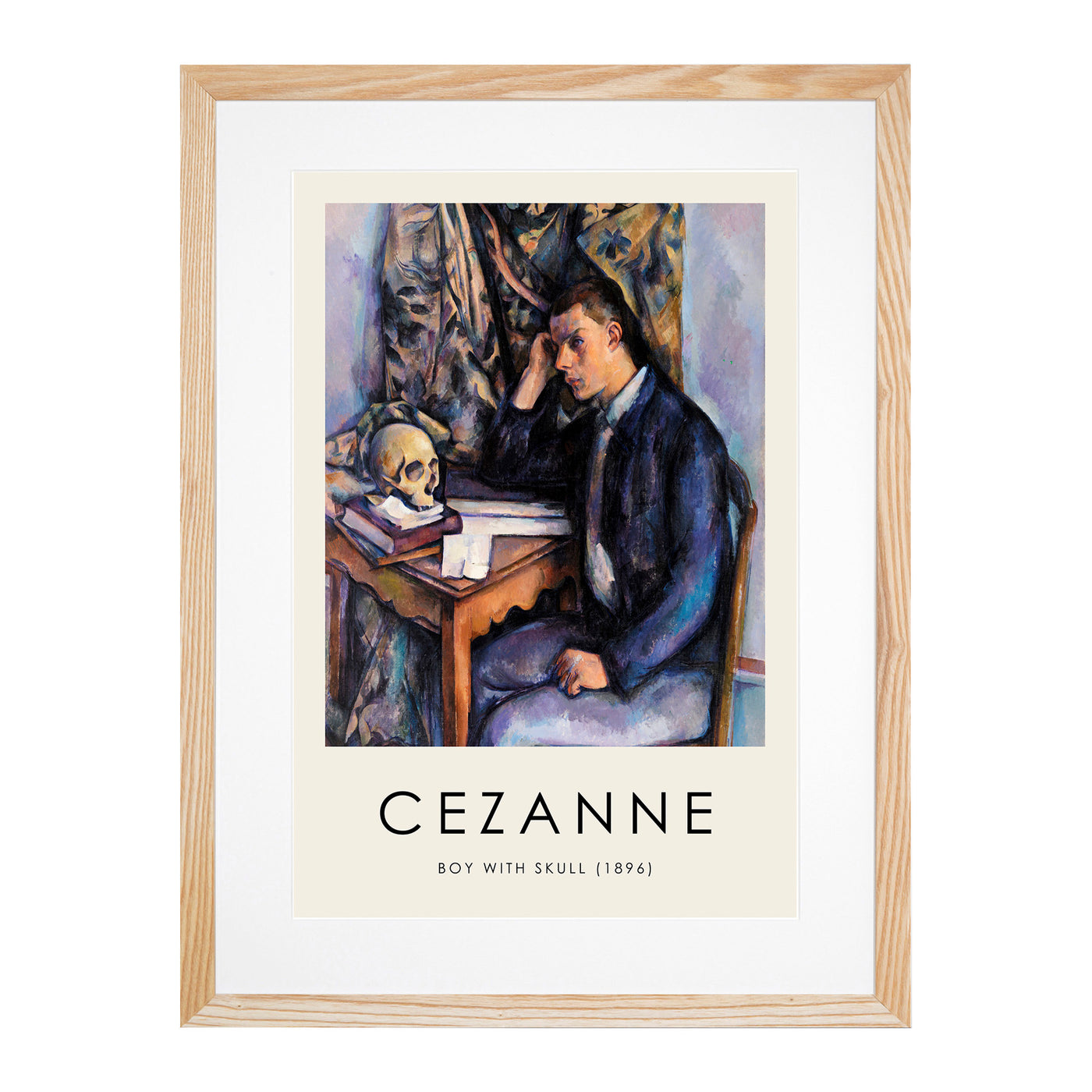 Young Man And Skull Print By Paul Cezanne