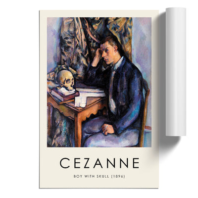 Young Man And Skull Print By Paul Cezanne