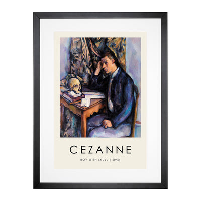 Young Man And Skull Print By Paul Cezanne Framed Print Main Image