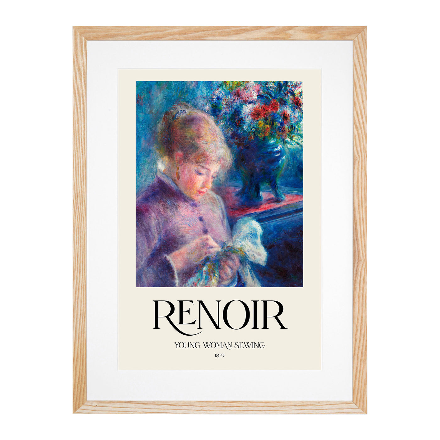 Young Woman Sewing Print By Pierre-Auguste Renoir