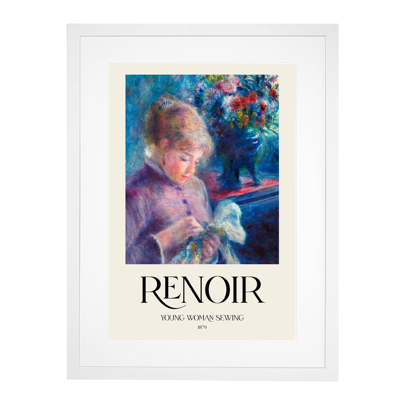 Young Woman Sewing Print By Pierre-Auguste Renoir