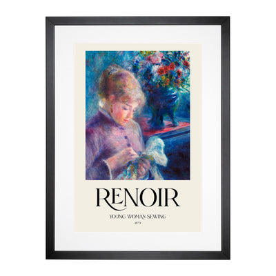 Young Woman Sewing Print By Pierre-Auguste Renoir Framed Print Main Image