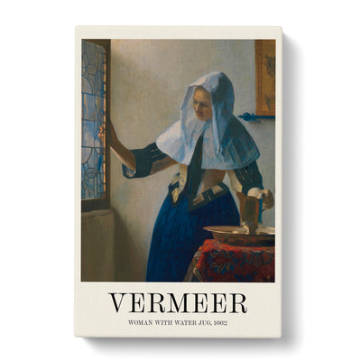 Young Woman With A Water Pitcher Print By Johannes Vermeer Canvas Print Main Image